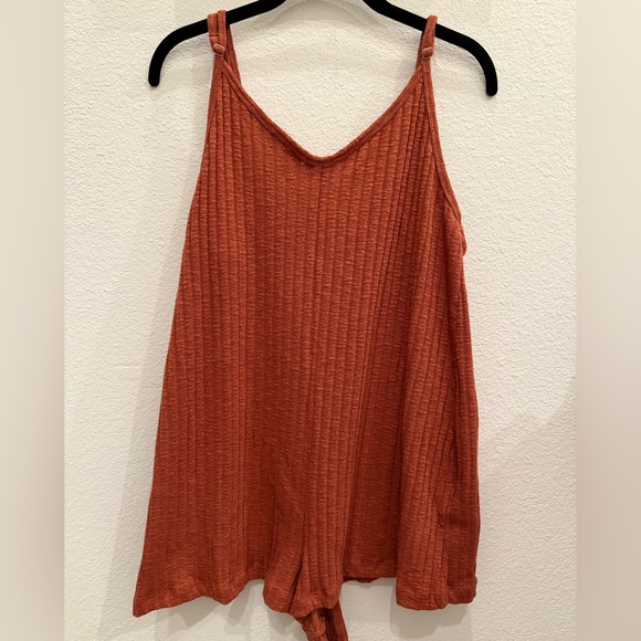 Roxy Pants - Roxy On Our Way Knit Romper in Burnt Orange